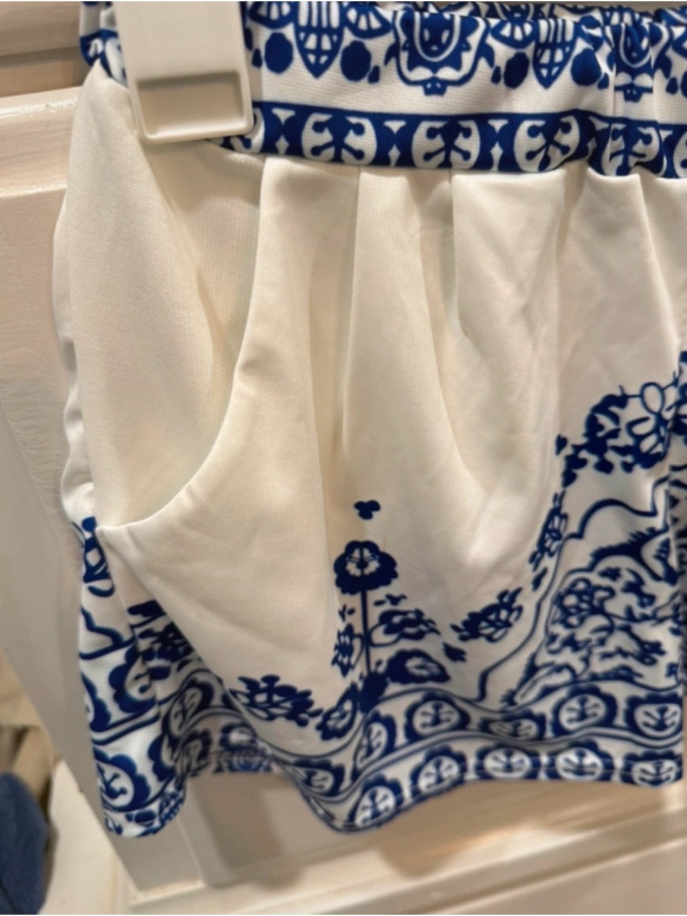 Blue and White Two-Piece crop top Set - Picture 2 of 2